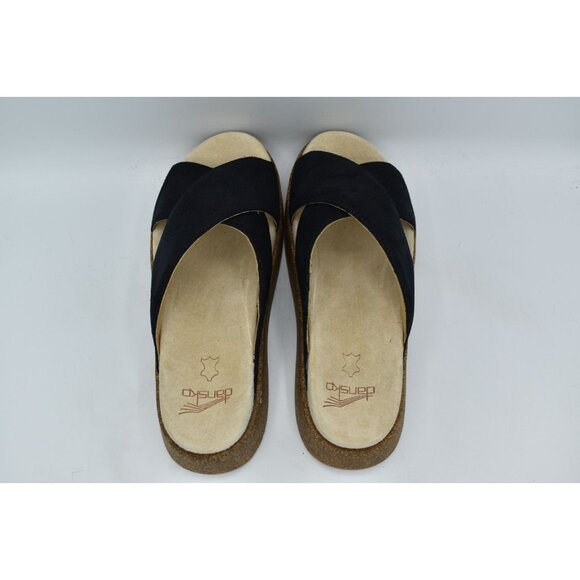 Dansko Womens Size EU 38 Bridget Black Burnished Suede Comfort Slides Sandals - Picture 5 of 14